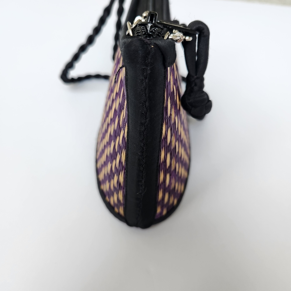Baskets Of Cambodia Small Mini Handbag Rope Purple Tan Black Garden Girl Scandi - Picture 3 of 16
